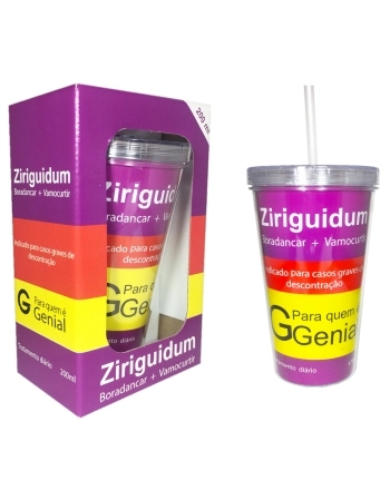 COPO PLASTICO PAREDE DUPLA ZIRIGUIDUM 470 ML LUVA COM 1