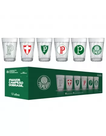 Copo Americano Palmeiras 190 ML Luva Com 6 Unid