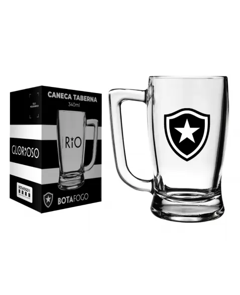 CANECA CERVEJA TABERNA 340 ML BOTAFOGO NA LUVA