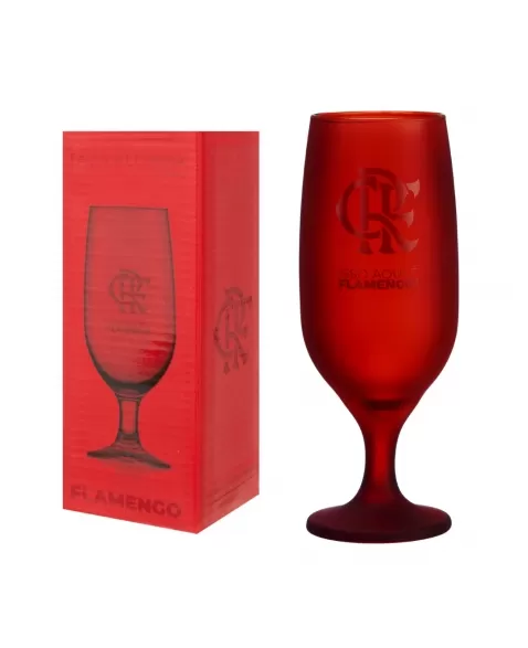 TAÇA FLORIPA PRIME 300 ML FLAMENGO VERMELHO LUVA COM 1