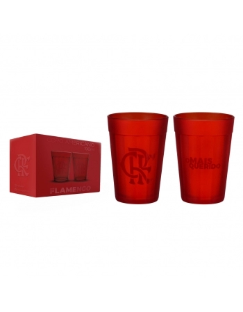 COPO AMERICANO PRIME FLAMENGO VERMELHO 190 ML LUVA COM 2