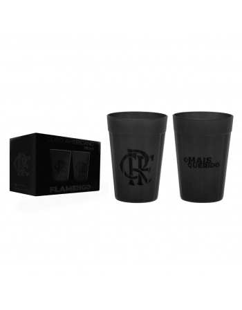 COPO AMERICANO PRIME FLAMENGO PRETO 190 ML LUVA COM 2