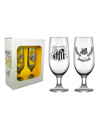 Taça Cerveja Floripa Santos 300 ML Luva Com 2 Unid