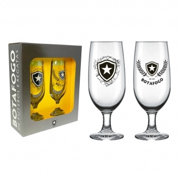 TACA CERVEJA FLORIPA 300 ML BOTAFOGO LUVA COM 2