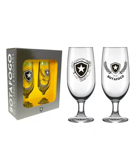 TACA CERVEJA FLORIPA 300 ML BOTAFOGO LUVA COM 2