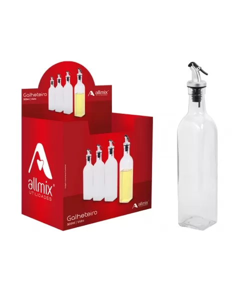 Galheteiro De Vidro Para Azeite E Vinagre 500 ML