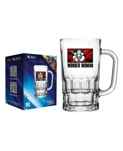 Caneca Cerveja 340ML DC Legendary - Mulher Maravilha - Luva com 1