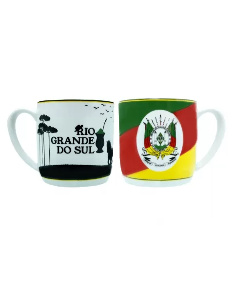 Caneca Porcelana Urban 360 ml Rio Grande do Sul- Luva com 1