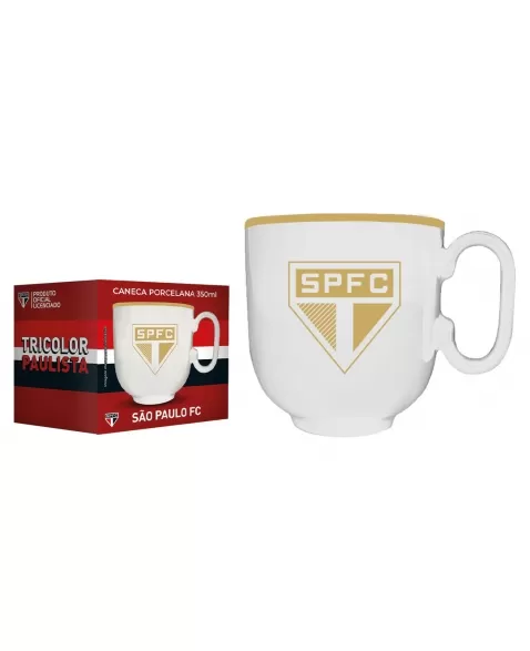 Caneca Porcenlana Forma Branca 350ML Times São Paulo