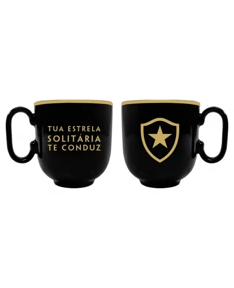 Caneca de Porcelana Forma Preta de 350ml Botafogo Luva com 01