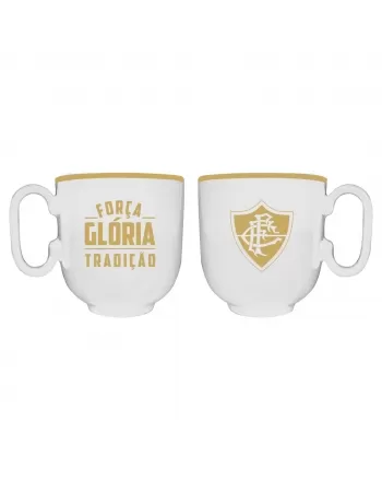 Caneca de Porcelana Forma Branca de 350ml do Fluminense Luva com 01