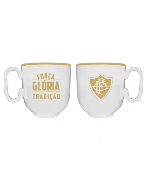 Caneca de Porcelana Forma Branca de 350ml do Fluminense Luva com 01