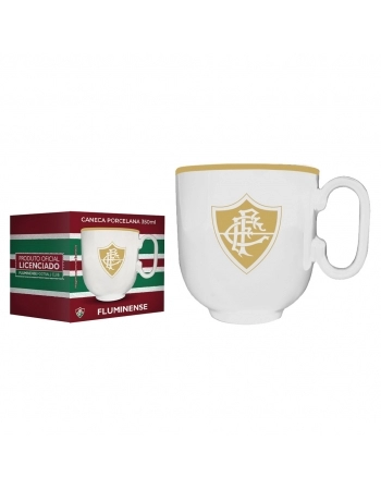 Caneca de Porcelana Forma Branca de 350ml do Fluminense Luva com 01