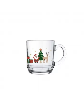 Caneca de Vidro Natal 300ML - Ho Ho Ho