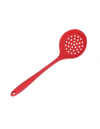 Utensílio Escumadeira Silicone Vermelho 30cm