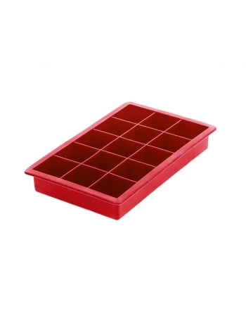 Utensílio Forma De Gelo Silicone 15 Cubos Médio Vermelho