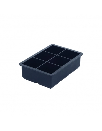 Utensílio Forma de Gelo 06 Cubos Silicone Grande - Preto