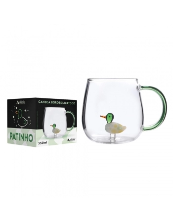 Caneca Borossilicato 3D 350ML LUVA COM 1 - PATINHO