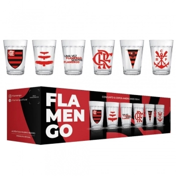 COPO AMERICANO 190 ML FLAMENGO LUVA COM 6