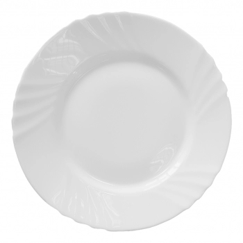 PRATO RASO DE VIDRO BRANCO ZURIA 25,5 CM