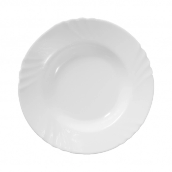 PRATO FUNDO DE VIDRO BRANCO ZURIA 22,5 CM