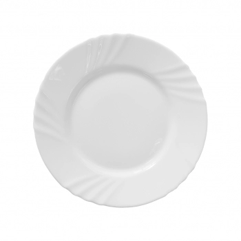 PRATO SOBREMESA DE VIDRO BRANCO ZURIA 20,5 CM
