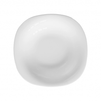 PRATO SOBREMESA DE VIDRO BRANCO ALB 20,5 CM