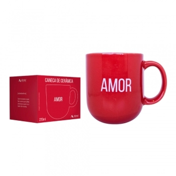 Caneca Cerâmica 220ml Momentos - Amor Luva com 1