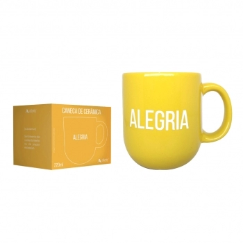 Caneca Cerâmica 220ml Momentos - Alegria Luva com 1