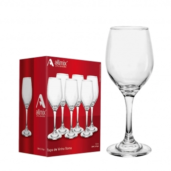Taça Vinho de Vidro Roma 330ml